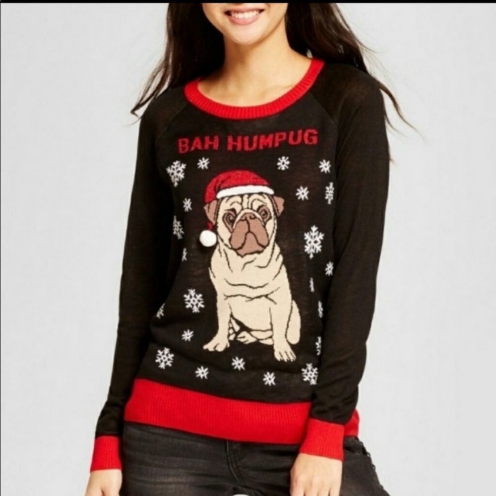 Bah Humpug Pug Ugly Christmas Sweater